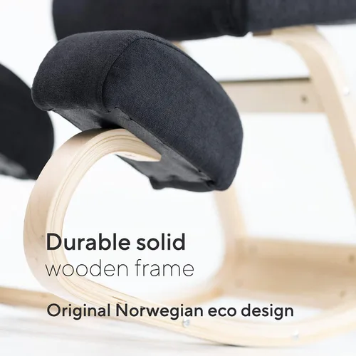 Miniatura 8 de Silla ergonómica de rodillas con acolchado extra, soporte de postura, cómoda silla de escritorio, taburete mecedor en ángulo y asiento