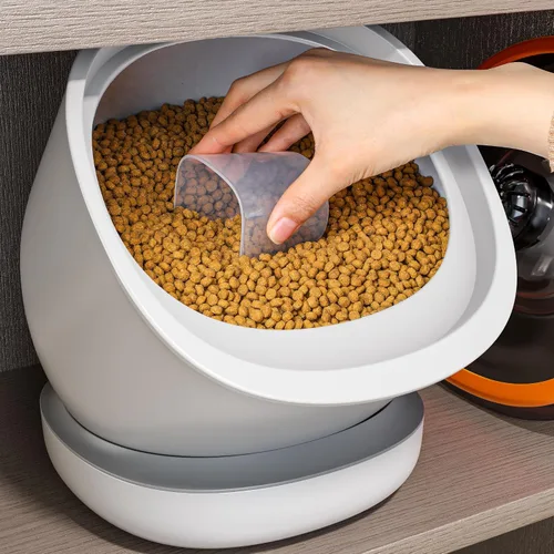 Miniatura 9 de CTIME Envase hermético para comida de gato y golosinas para mascotas pequeñas y comida seca para perros y pájaros - 2.7 kg (Blanco)