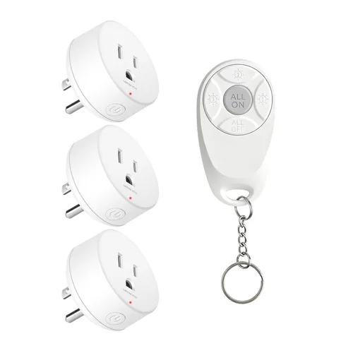 Miniatura 9 de Toma de control remoto, interruptor de luz y enchufe remoto greencycle con interruptor de luz inalámbrico, rango de 500 pies, no necesita cableado