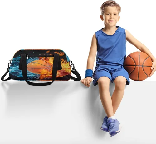 Miniatura 2 de Bolsa de lona para niños, bolsa de gimnasio deportiva para niños, niñas y adolescentes, bolsa de mano para el fin de semana, bolsa de viaje