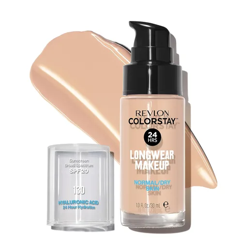 Miniatura 24 de Base líquida Revlon, maquillaje facial ColorStay para piel normal y seca, SPF 20, cobertura media-completa de larga duración con acabado natural