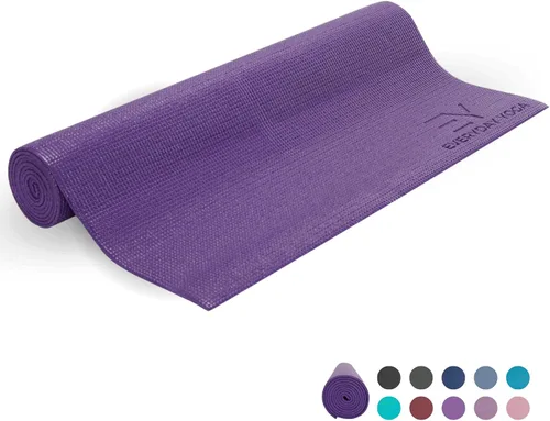 Miniatura 11 de Everyday Yoga Estera Deluxe, espaciosa de 72"x24" antideslizante para cómodos entrenamientos en casa, extra gruesa de 3-5mm Merlot
