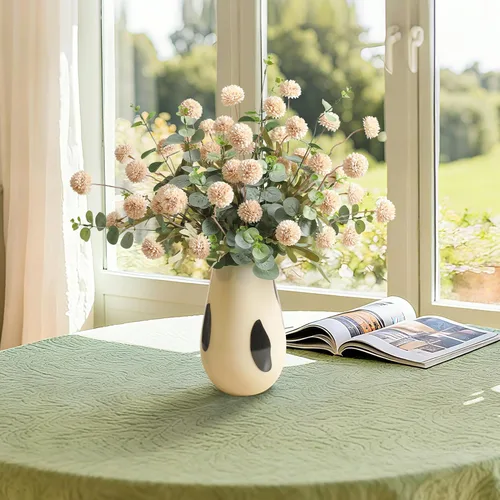 Miniatura 4 de Serra Flora 10 piezas de flores artificiales de seda sintética para jarrón, mini crisantemos falsos a granel para interiores con tallos para centros