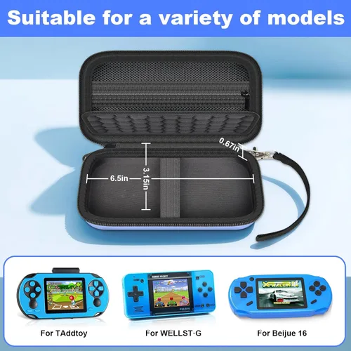 Miniatura 2 de Funda para juego de mano WELLST·G para niños y adultos, ajuste universal para TaddToy/para consola de mano Beijue de 16 bits - Bolsa de Azul-negro