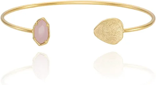 OZEL - Pulseras para mujer, chapados en oro real de 18 quilates, pulseras de oro de cristal colorido para regalos (verde/transparente/negro/ópalo