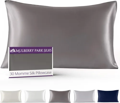 Miniatura 6 de Mulberry Park 30 Momme 100% Pure Mulberry Silk Pillowcase - Luxury Charmeuse Weave for Hair and Skin, Cooling Silk Pillow Cover for Beauty Sleep