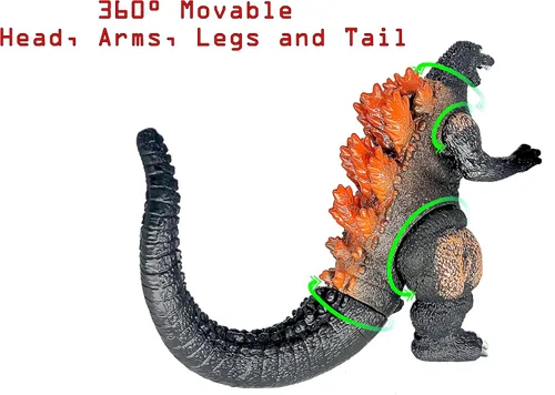 Miniatura 5 de TwCare Godzilla en llamas 1995, figuras de acción con articulaciones móviles de la serie de películas Rey de los Monstruos, regalo de cumpleaños
