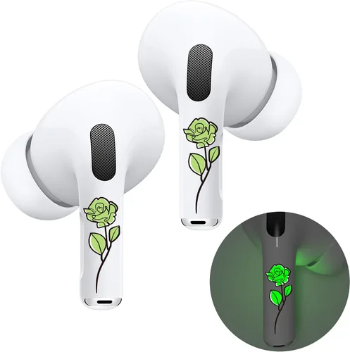 Miniatura 19 de RockMax Piel de dinosaurio brillante para AirPods, fácil de identificar, envolturas adhesivas universales para AirPods Pro 3/2/1 y Gen 1/2/3/4