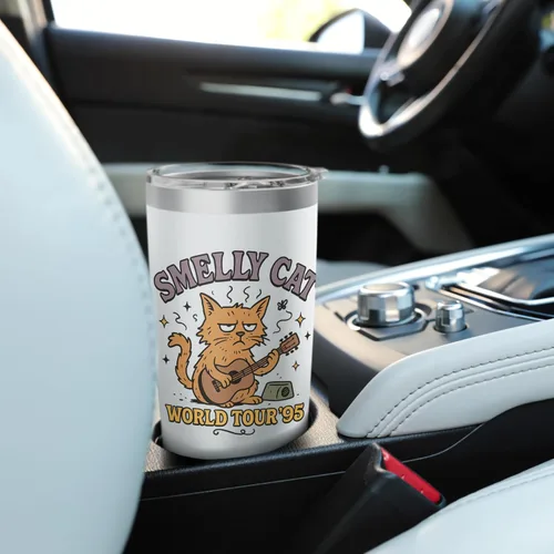 Miniatura 6 de Funny Cat 90s Nostalgia Retro Sitcom Feline Humor Graphic Stainless Steel Insulated Tumbler