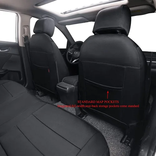 Miniatura 15 de EKR - Fundas de asiento de automóvil a la medida para Honda Civic Sedan, Sport, LX - Cuero sintético (negro)