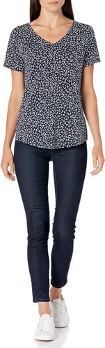 Miniatura 5 de Tienda Essentials - Camiseta de manga corta con cuello en V para mujer, corte clásico, 100% algodón, 2