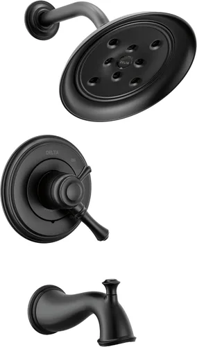 Miniatura 4 de Delta Faucet T17497-CZ Cassidy MultiChoice Serie 17 - Moldura para bañera y ducha, bronce champán