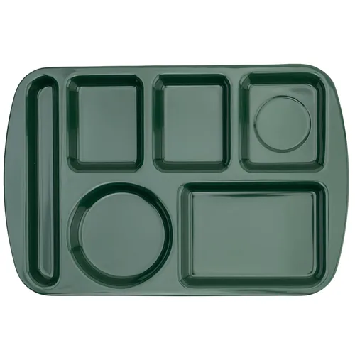 Miniatura 23 de G.E.T. Bandeja escolar para cafetería con 6 compartimentos, para zurdos, 10 x 14 pulgadas, verde bosque (paquete de 4)