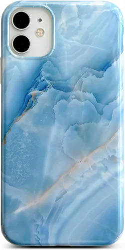 Miniatura 14 de Qokey Funda compatible con iPhone 11 de 6.1 pulgadas, bonito diseño de flores para niñas y mujeres, patrón de conchas de cristal brillante