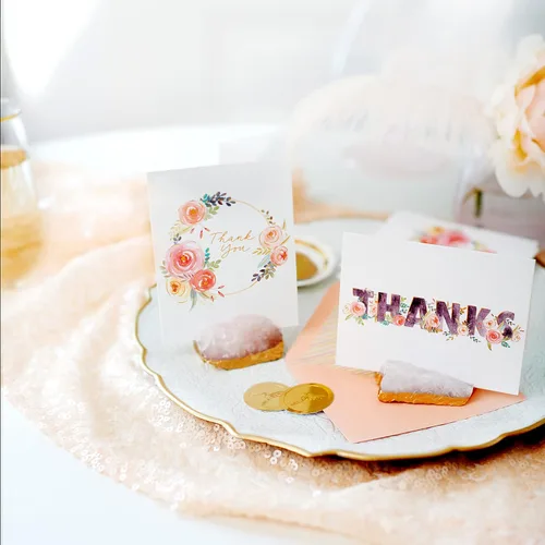 Miniatura 5 de Papyrus Tarjetas de agradecimiento para despedida de soltera o boda con sobres, floral (20 unidades)