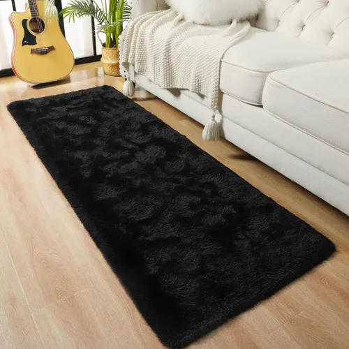 Miniatura 5 de Foxmas Alfombra Runner Suave para Dormitorio y Sala de Estar, 2x6 Pies Alfombras de Área Esponjosas Shag Alfombra de Cabecera para Habitación