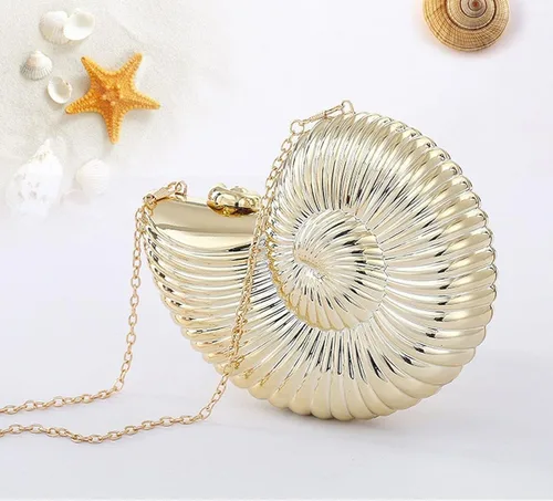Miniatura 2 de QZUnique Conch - Bolso bandolera con correa de cadena para mujer, de acrílico