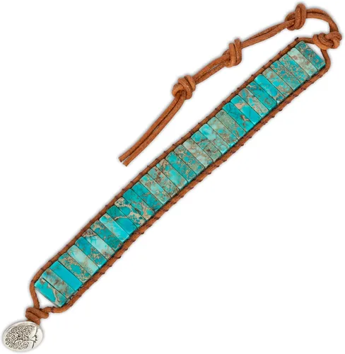Miniatura 3 de SPUNKYsoul Pulsera de cuero con cuentas bohemias hechas a mano para mujer