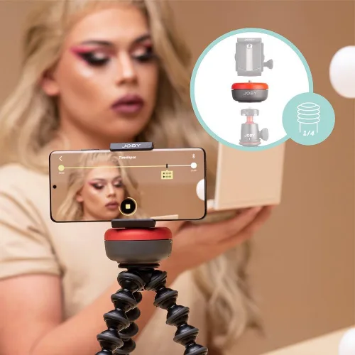 Miniatura 2 de JOBY Cabezal electrónico giratorio Bluetooth, control de movimiento, base motorizada para teléfono móvil, panorámica de video, montaje en trípode