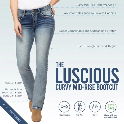 Miniatura 4 de WallFlower Jeans elásticos Insta para mujer con corte de bota y curvas