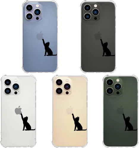 Miniatura 3 de Funda de teléfono con diseño de gato lindo para iPhone 11, funda de gato negro, cubierta de funda transparente de teléfono con cuatro esquinas