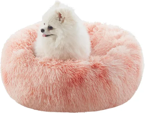 Miniatura 10 de Cama para Perros con Forma de Dona de 45 Pulgadas para Perros Extra Grandes, Cama Redonda Esponjosa Calmante Jumbo para Mascotas con Funda Removible