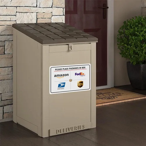 Miniatura 4 de Bestylez - Por favor coloque los paquetes en la caja, señal de entrega para uso en exteriores de 30 x 20 cm (025)