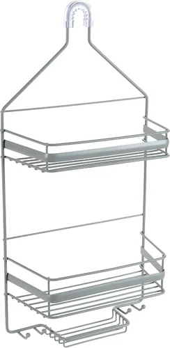 Bath Bliss Regency - Organizador de ducha colgante | Almacenamiento y organización de baño | Colgante de cabezal de ducha | 2 cestas y ganchos de