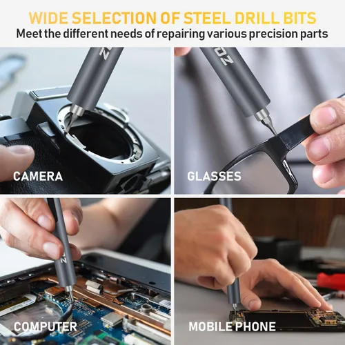 Miniatura 2 de ZOE Destornillador Eléctrico, Mini Juego de Destornilladores de Precisión Inalámbrico, Kit de Destornillador Pequeño con Puntas Magnéticas