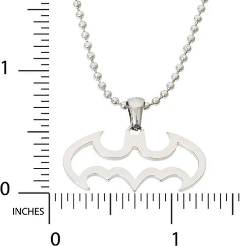 Miniatura 2 de DC Comics Batman Jewelry, collar con colgante de acero inoxidable, cadena de bola de 16.0in