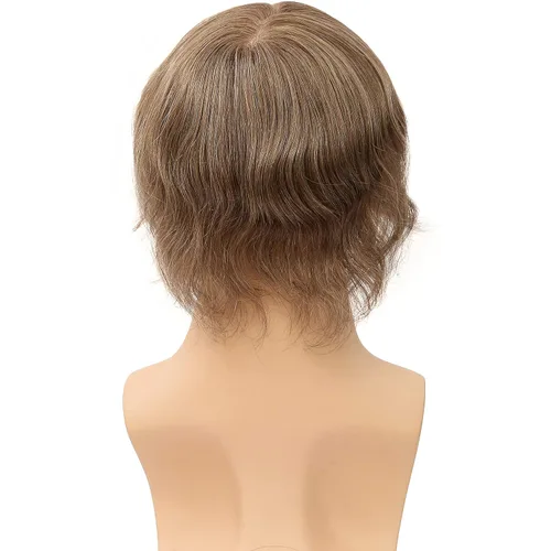 Miniatura 6 de Peluca de piel ultrafina de 0.003 in para hombres, 100% cabello humano virgen europeo, pelucas de repuesto de cabello humano real, 8x10 pulgadas
