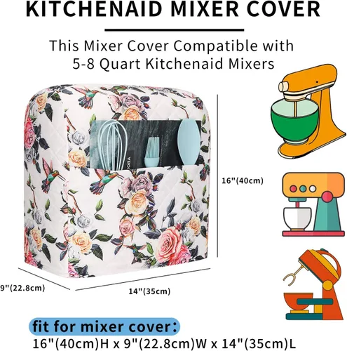 Miniatura 2 de KitchenAid - Funda para batidora, soporte de cocina compatible con mezcladores KitchenAid Hamilton de 5 a 8 cuartos de galón, funda acolchada