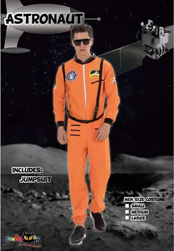 Miniatura 3 de EraSpooky Disfraz de astronauta para hombre, disfraz de Halloween para adultos, tallas XS-XL, para fiesta de disfraces y cosplay, color naranja