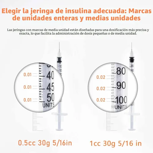 Miniatura 2 de U-100 - Jeringa de 0.315 in con aguja, envuelta individualmente, paquete de 100