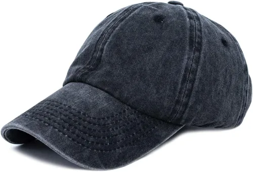 MONOFARBE Gorra de béisbol lavado vintage de algodón liso teñido ajustable Papá camionero sombrero