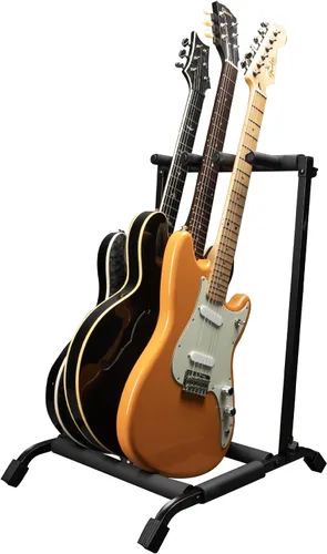 Rok-It - Soporte para múltiples guitarras con diseño plegable, capacidad para hasta 3 guitarras eléctricas o acústicas (RI-GTR-RACK3)