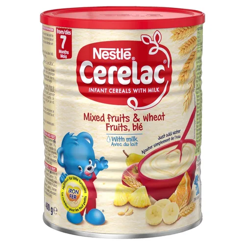 Miniatura 2 de Nestlé Cerelac, mezcla de frutas y trigo con leche, lata de 14.1 onzas
