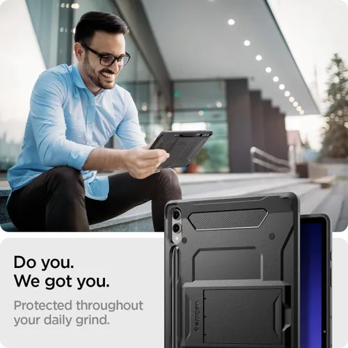 Miniatura 3 de Spigen Funda rígida protectora para Galaxy Tab S10 Plus (2024), Galaxy Tab S9 Plus (2023), Tough Armor Pro con soporte y soporte para S Pen, 12.4
