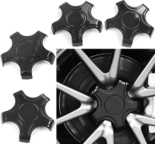 ATAIRSOFT Juego de 4 tapacubos para ruedas Aero, compatibles con Tesla Model 3, accesorios originales de 18 pulgadas (negro brillante con logotipo T