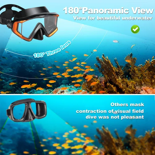 Miniatura 3 de Máscara de buceo Pano 3 para adultos, máscara de esnórquel de vidrio templado, máscara de natación antivaho sin fugas, gafas de natación