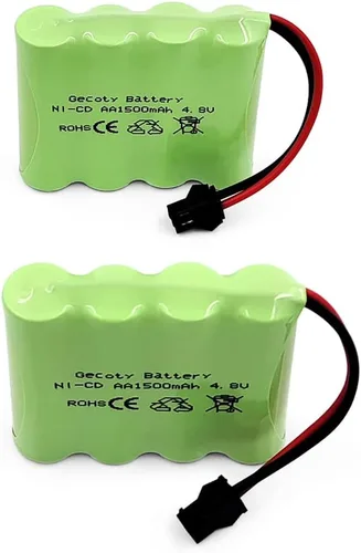 Miniatura 3 de Batería RC de 4.8 V, paquete de 2 baterías recargables de Ni-Cd de 1500 mAh de 4 celdas AA con enchufe SM 2P para auto a control remoto, camión