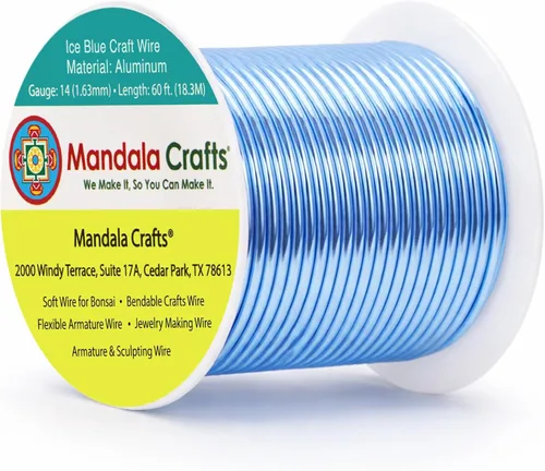 Miniatura 217 de Mandala Crafts - Alambre de aluminio anodizado de 8 calibre para hacer joyas - 9.75 m de alambre flexible negro colorido - Flexible para bonsái