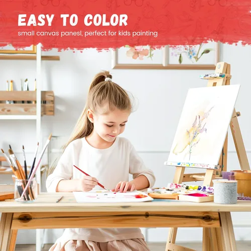 Miniatura 4 de Simetufy Paquete de 36 unidades de tablas de lienzo de 5 x 7 pulgadas, lienzos pequeños para pintar para niños, paneles de lienzo en blanco