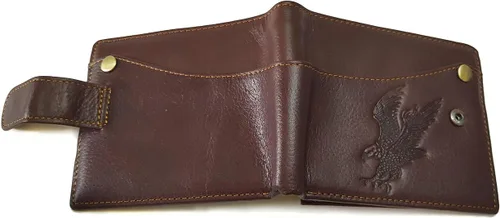 Miniatura 83 de Hombres Cool Eagle Wolf Caballo Totem Cuero Vaca Vertical Cartera Cremallera Multi-tarjeta Titular, Tótem de caballo, Minimalista