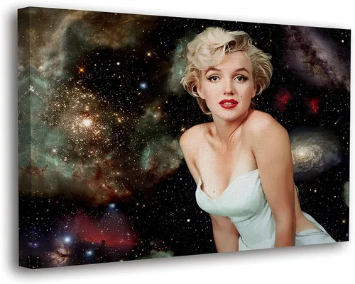 Miniatura 8 de SpiritualHands Marilyn Monroe - Lienzo decorativo para pared y póster – Decoración femenina moderna de maquillaje femenino, impresión de moda