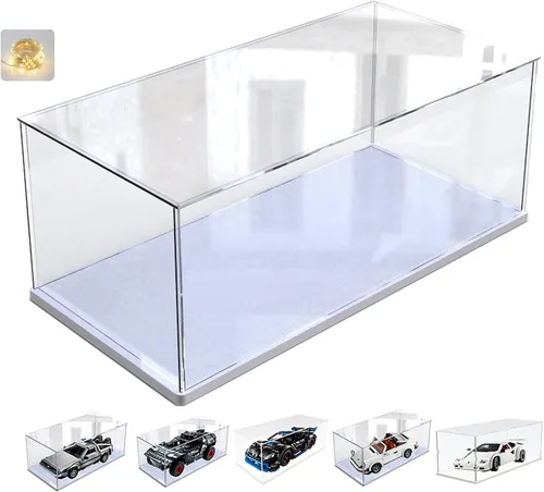 Miniatura 27 de Vitrina de acrílico transparente engrosada para coleccionables Lego 75325, caja transparente de autoensamblaje, gran protección antipolvo con base