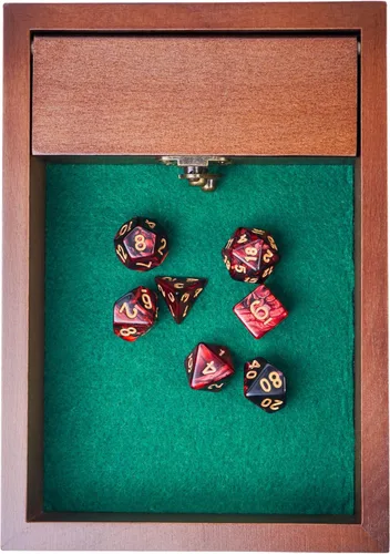 Miniatura 9 de Bandeja rodante de madera para dados D&D con bóveda de almacenamiento de dados Pestillo de metal asegura la tapa para viajes Regalo perfecto
