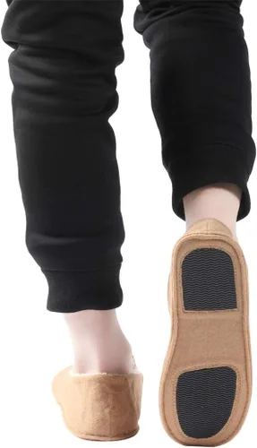 Miniatura 4 de Inicio Zapatillas de hombre Zapatillas Casual de lana mocasín Zapatillas de interior antideslizante Zapatos de casa