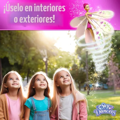Miniatura 6 de Muñeca voladora Sky Dancers – Fantasía Fucsia Original juguete nostálgico de los 90 que realmente vuela Funciona con cuerda, no necesita
