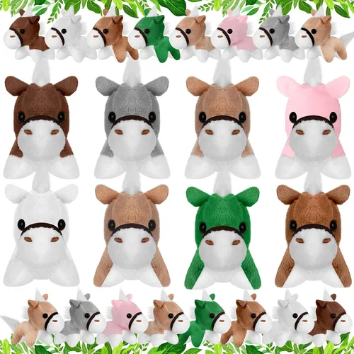 Miniatura 8 de Wettarn 24 piezas de mini animales de peluche, pequeños y lindos juguetes de peluche para mujeres, regalos de fiesta de cumpleaños, 3.1 pulgadas Gris